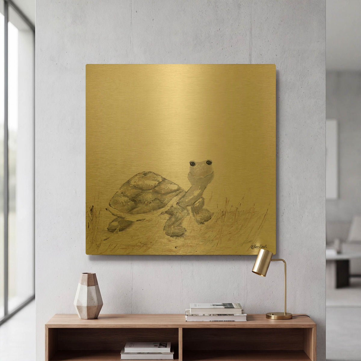 'Hi Little One' By Roey Ebert Gold Metal Wall Art