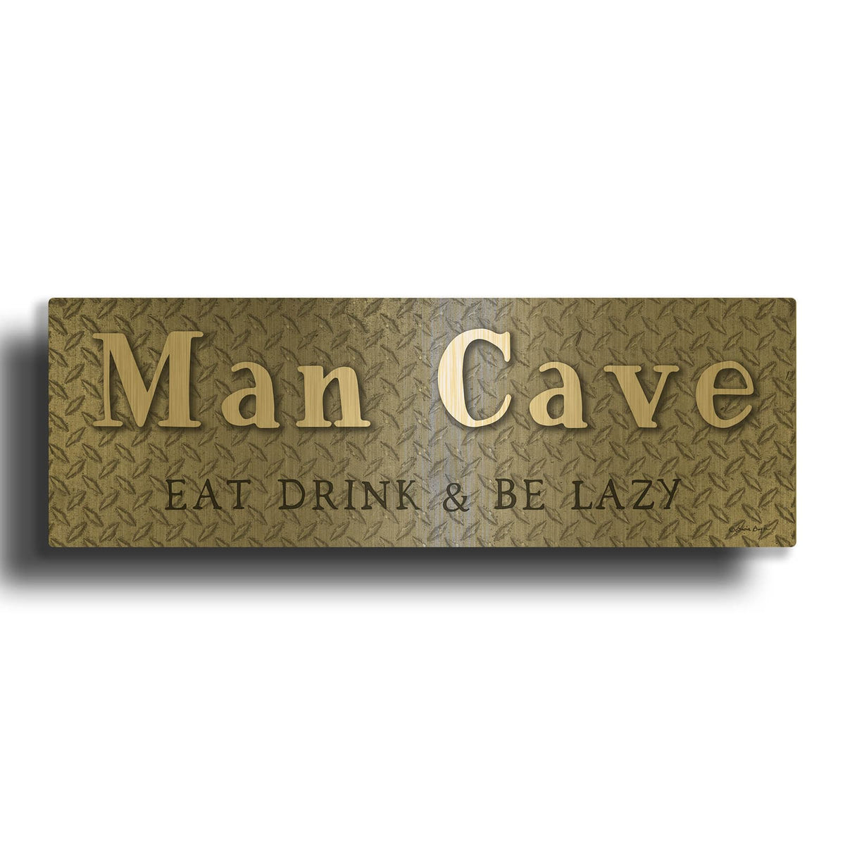 'Man Cave' By Susie Boyer Gold Metal Wall Art