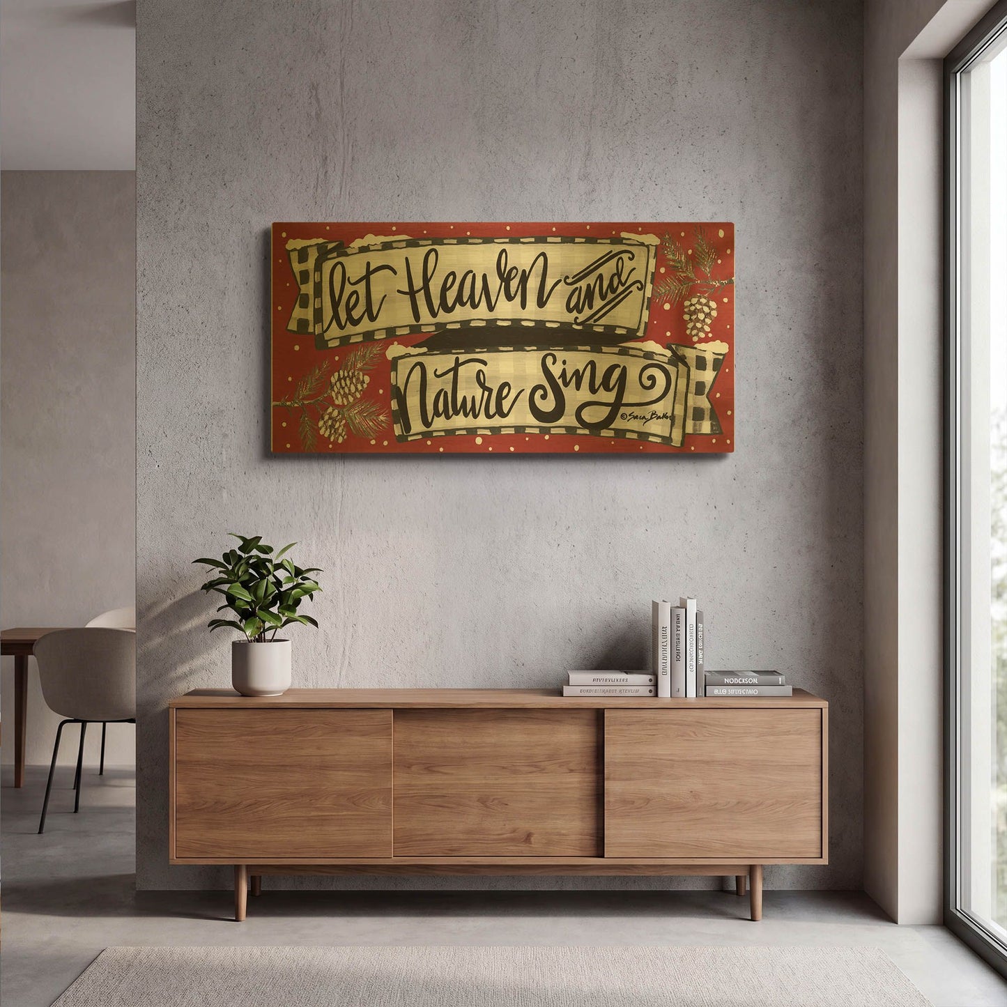 'Heaven and Nature Sing' By Sara Baker Gold Metal Wall Art