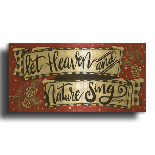 'Heaven and Nature Sing' By Sara Baker Gold Metal Wall Art