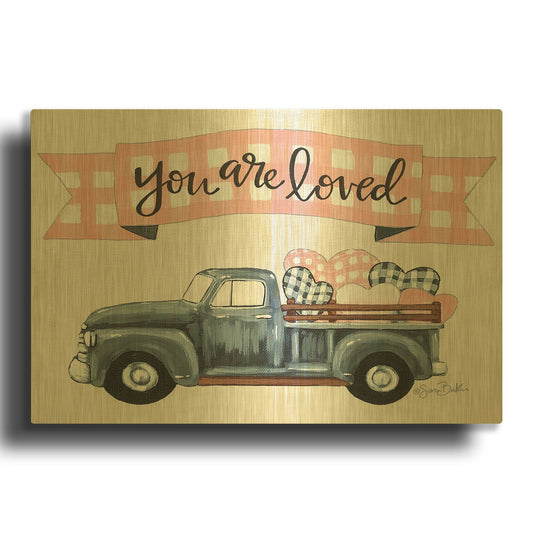 'You Are Loved' By Sara Baker Gold Metal Wall Art