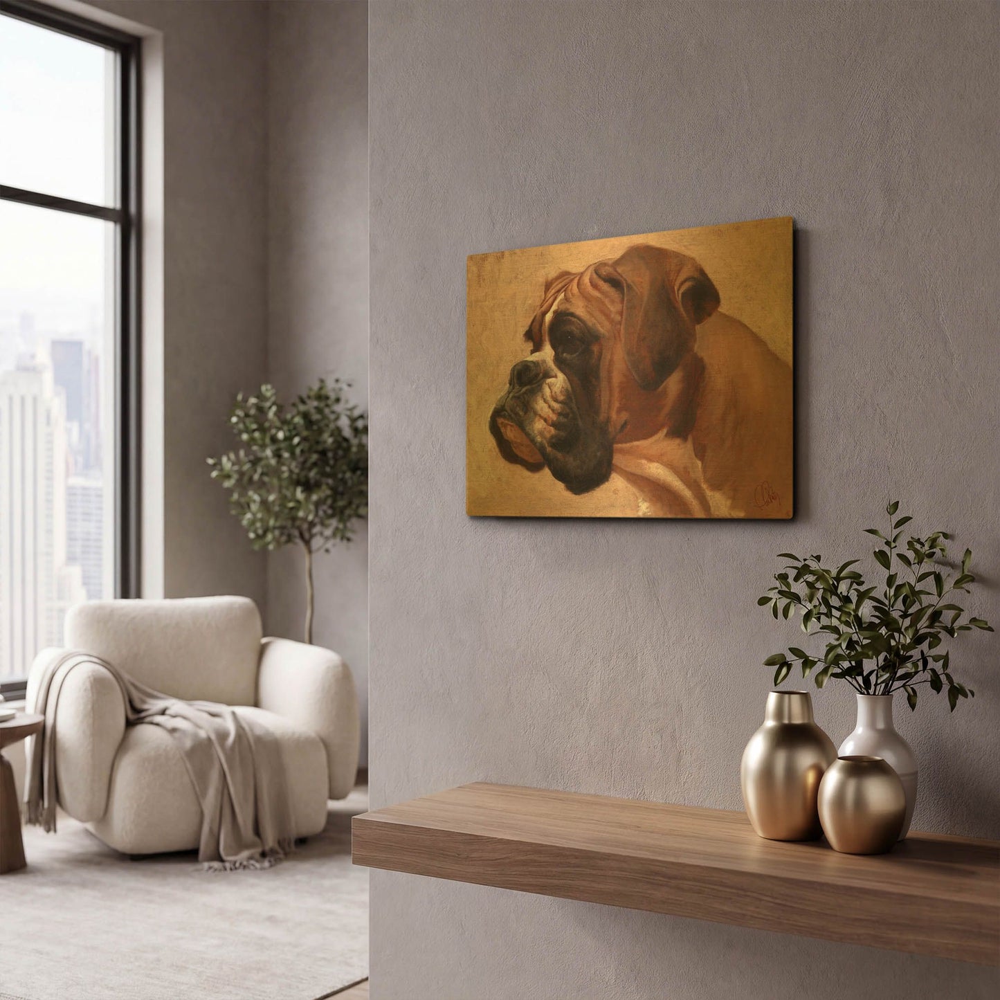 'Boxer' By Thomas Fluharty Gold Metal Wall Art