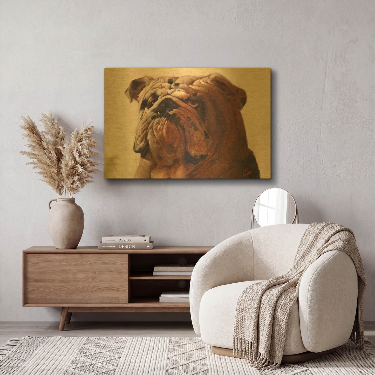 'Bulldog' By Thomas Fluharty Gold Metal Wall Art