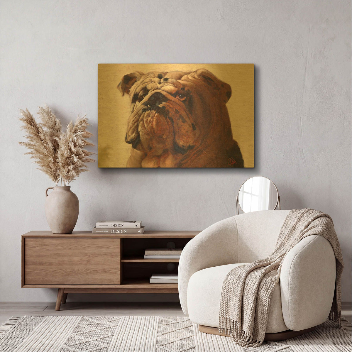 'Bulldog' By Thomas Fluharty Gold Metal Wall Art