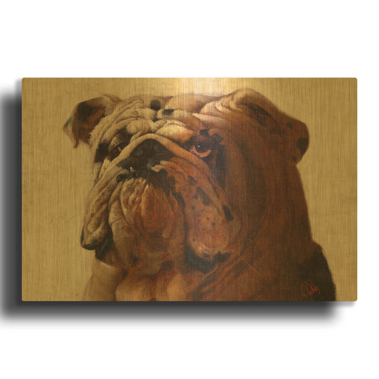 'Bulldog' By Thomas Fluharty Gold Metal Wall Art