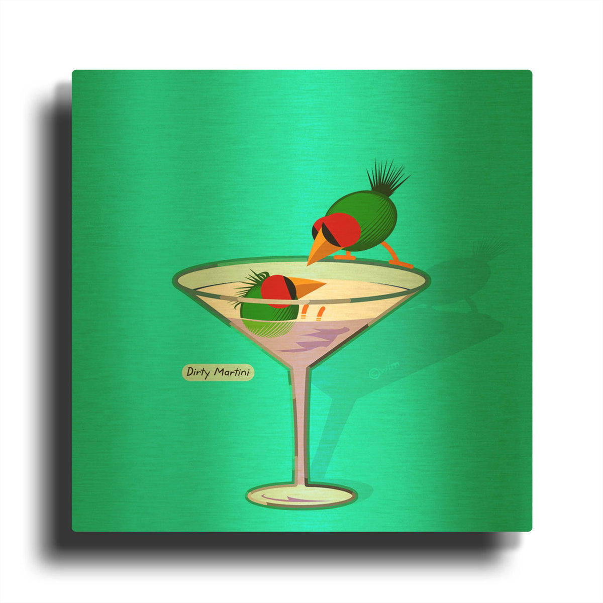 'Dirty Martini' By Chuck Wimmer Gold Metal Wall Art