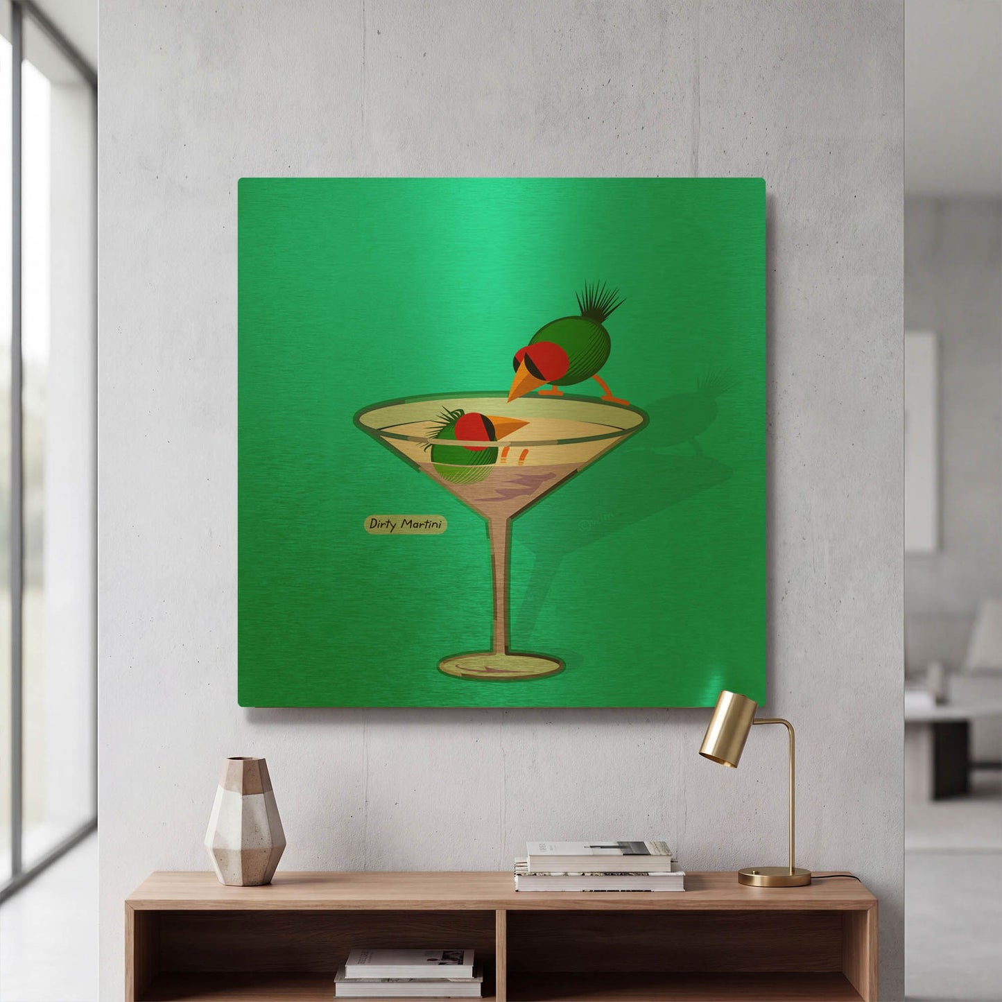 'Dirty Martini' By Chuck Wimmer Gold Metal Wall Art