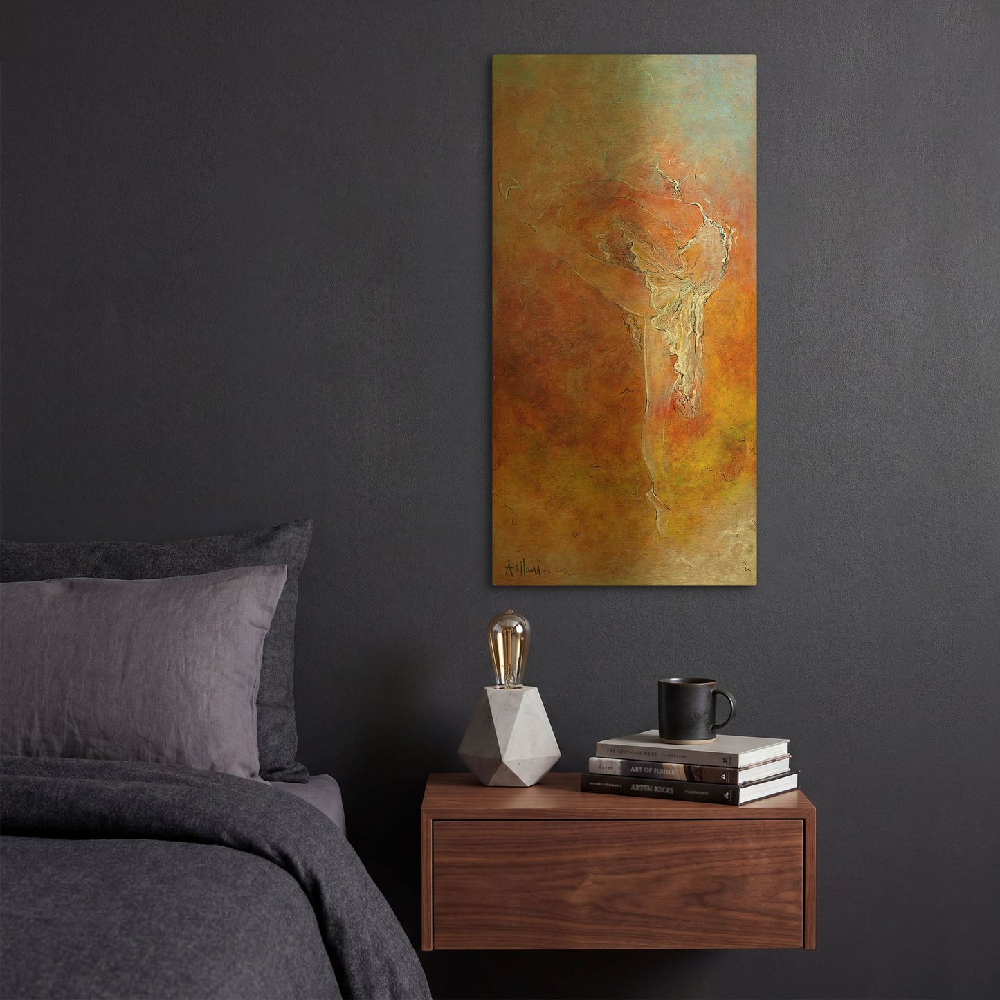 'Dance Course' By Samedin Asllani Gold Metal Wall Art