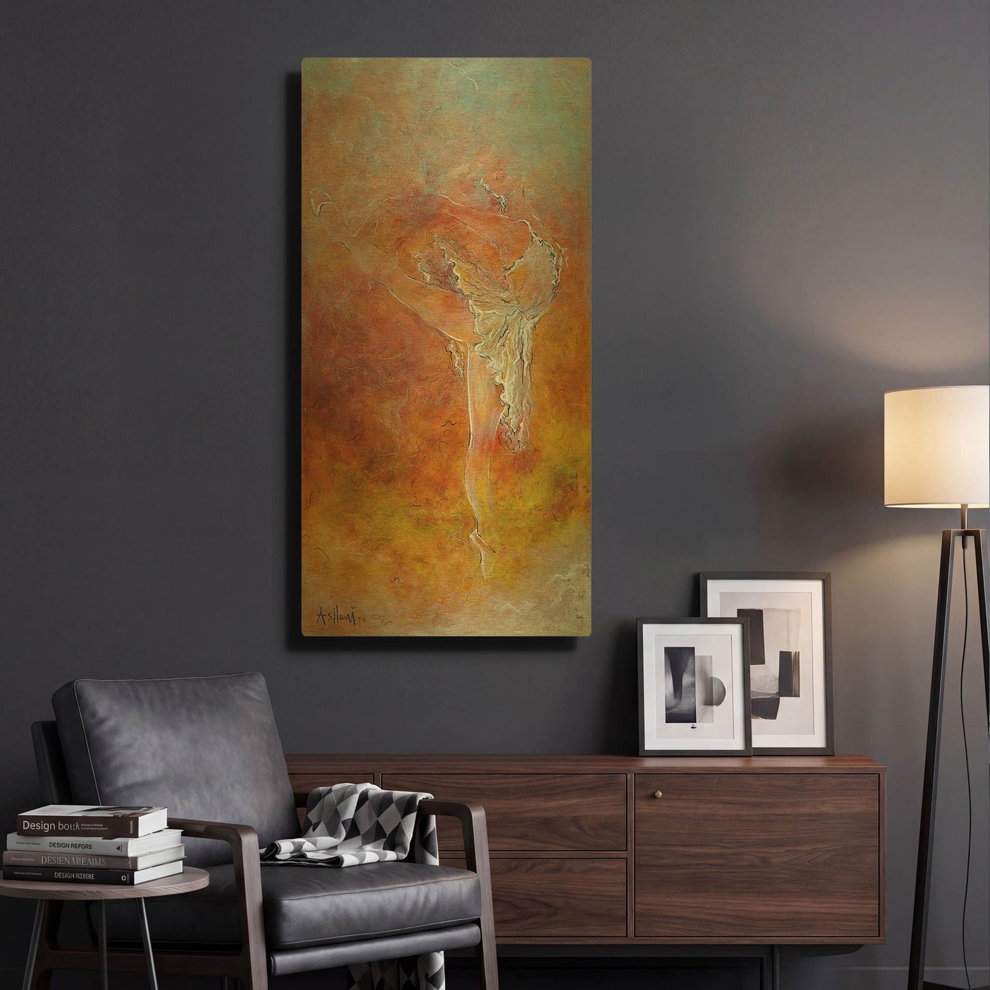 'Dance Course' By Samedin Asllani Gold Metal Wall Art