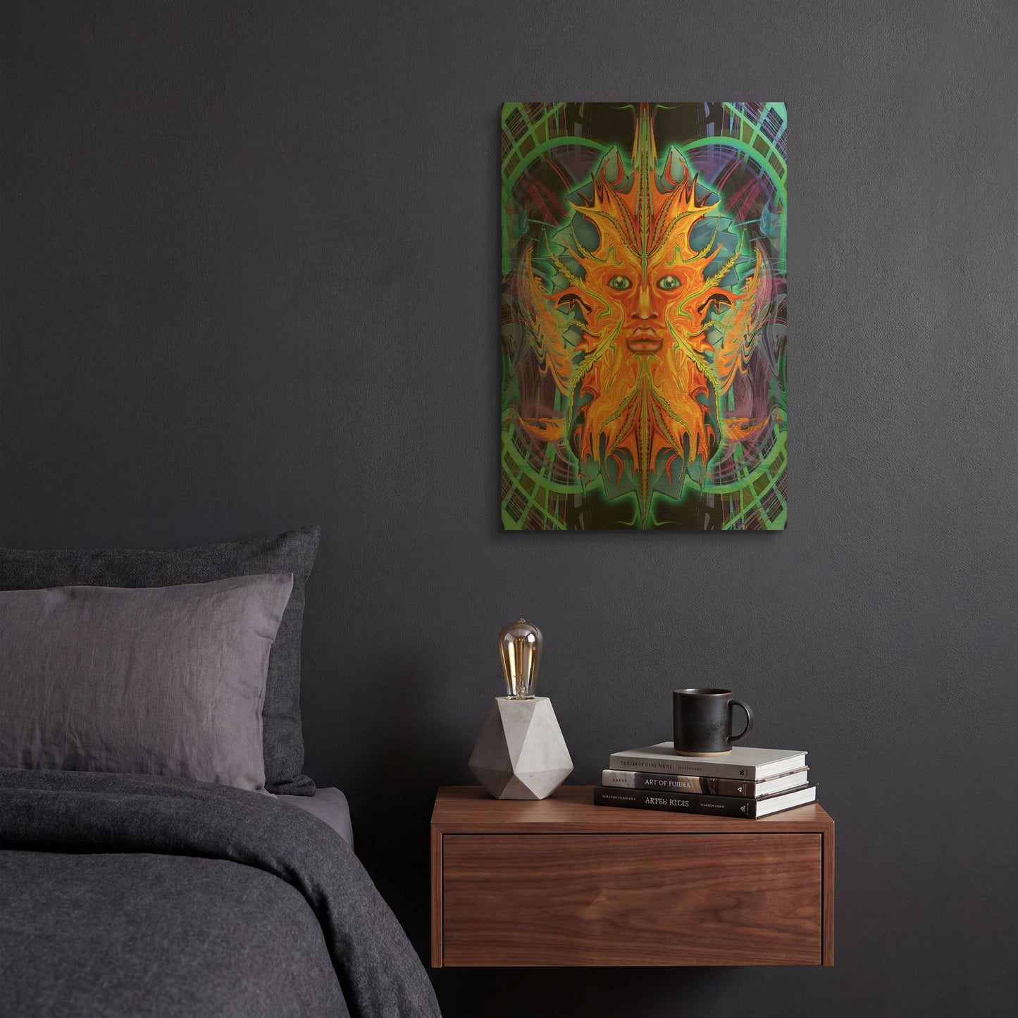 'Green Man' By Michael Stewart Gold Metal Wall Art