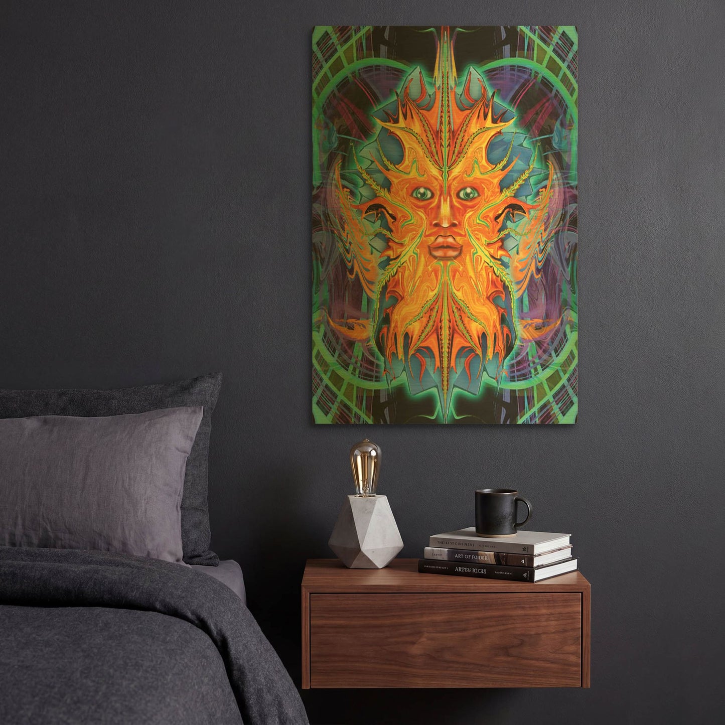 'Green Man' By Michael Stewart Gold Metal Wall Art