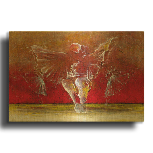 'The Dance Of Baci' By Samedin Asllani Gold Metal Wall Art