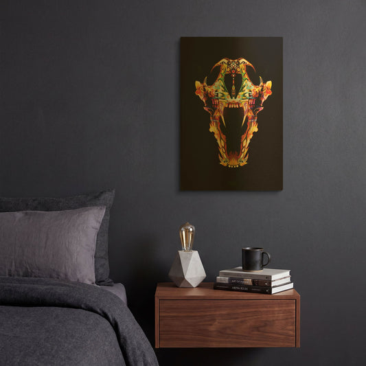 'Undead Lone Wolf' By Michael Stewart Gold Metal Wall Art