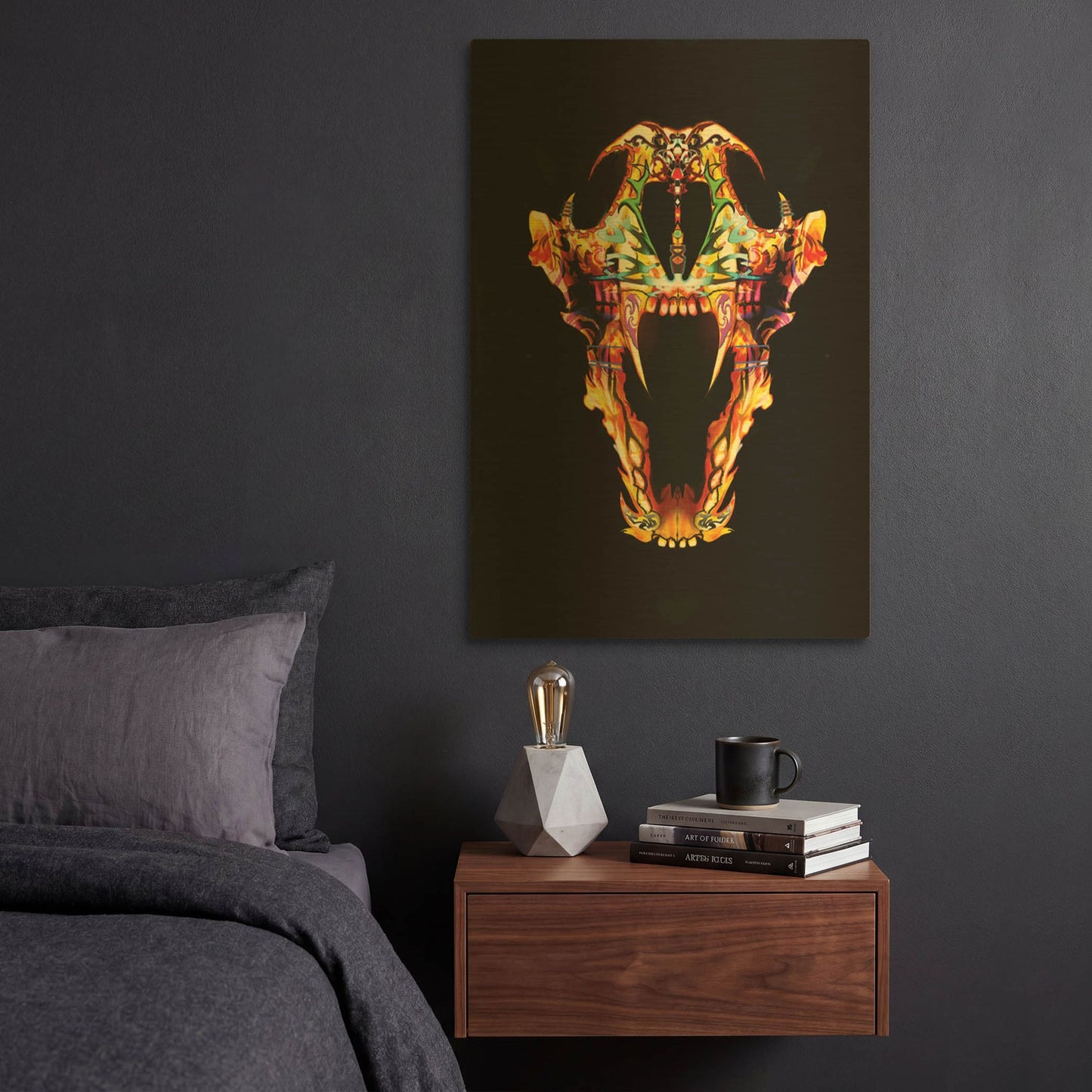 'Undead Lone Wolf' By Michael Stewart Gold Metal Wall Art