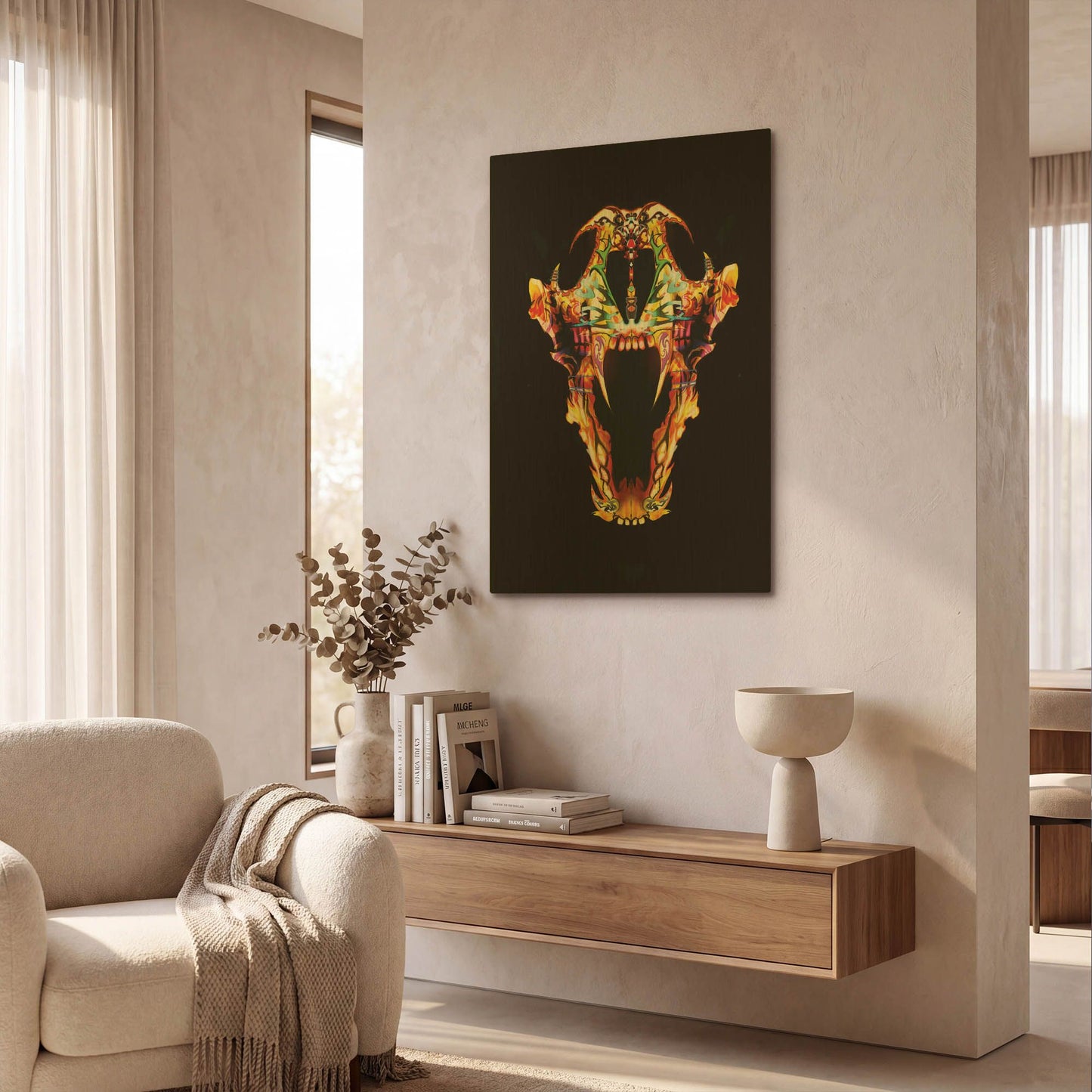'Undead Lone Wolf' By Michael Stewart Gold Metal Wall Art