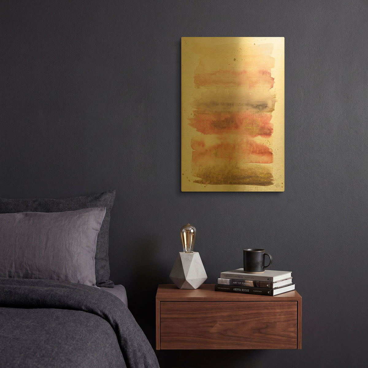 'Desert Blooms Abstract I' By Laura Marshall Gold Metal Wall Art