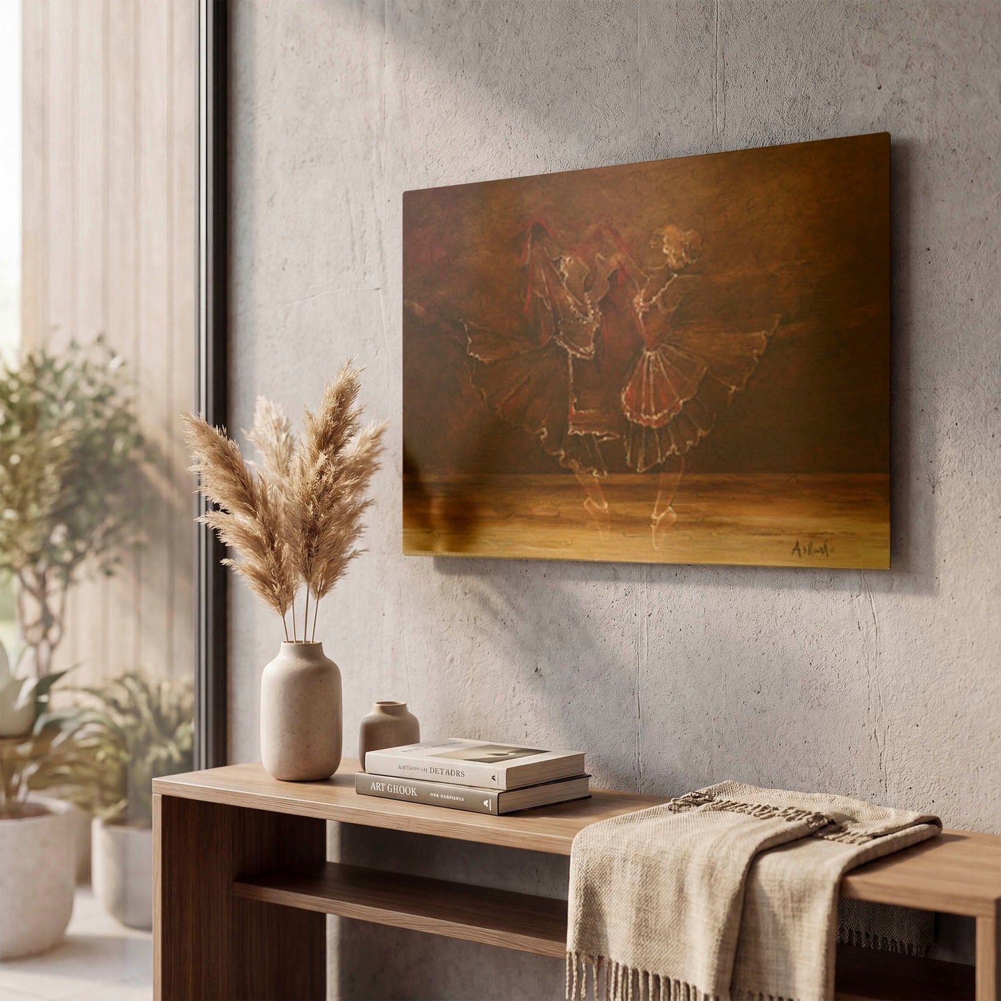 'Ballerinas' By Samedin Asllani Gold Metal Wall Art