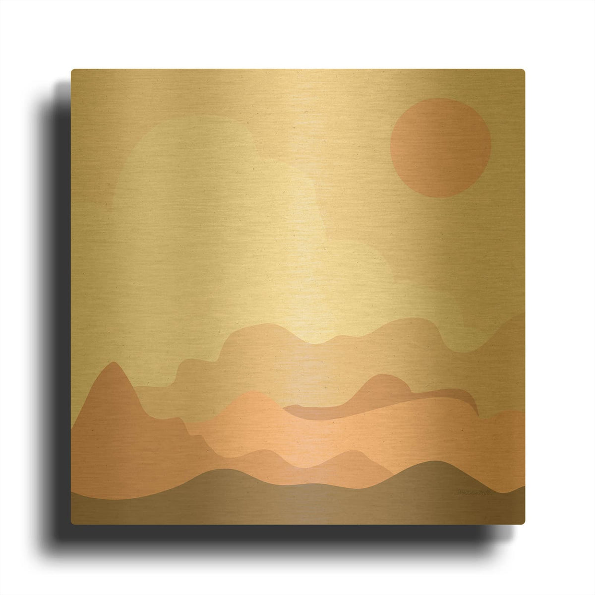 'Mountainous I' By Sara Zieve Miller Gold Metal Wall Art