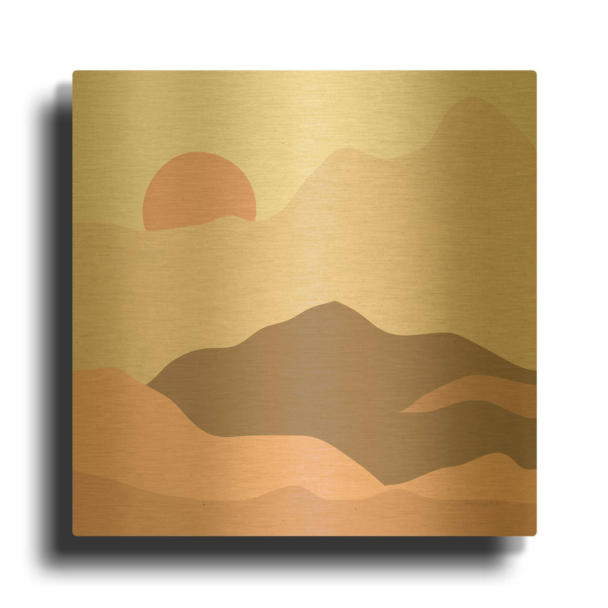'Mountainous II' By Sara Zieve Miller Gold Metal Wall Art