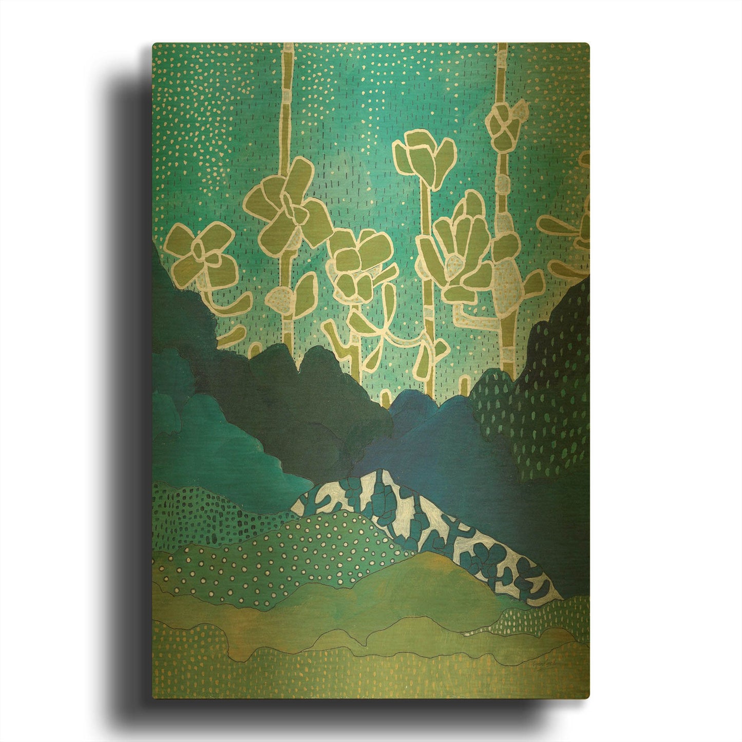 'Landscape' By Lynn Mack Gold Metal Wall Art