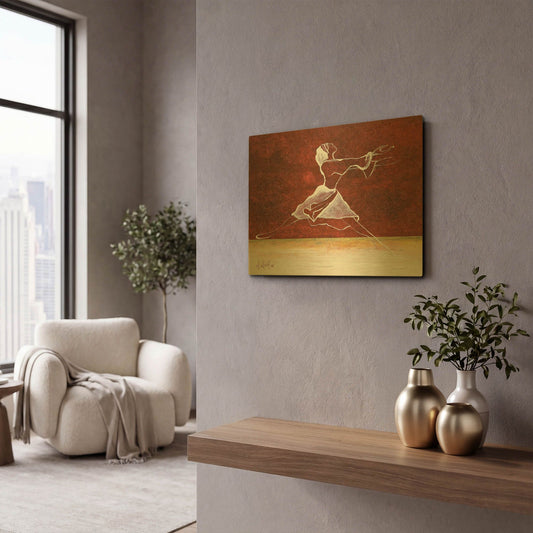 'Self Giving (Dedicated To Mother Teresa)' By Samedin Asllani Gold Metal Wall Art