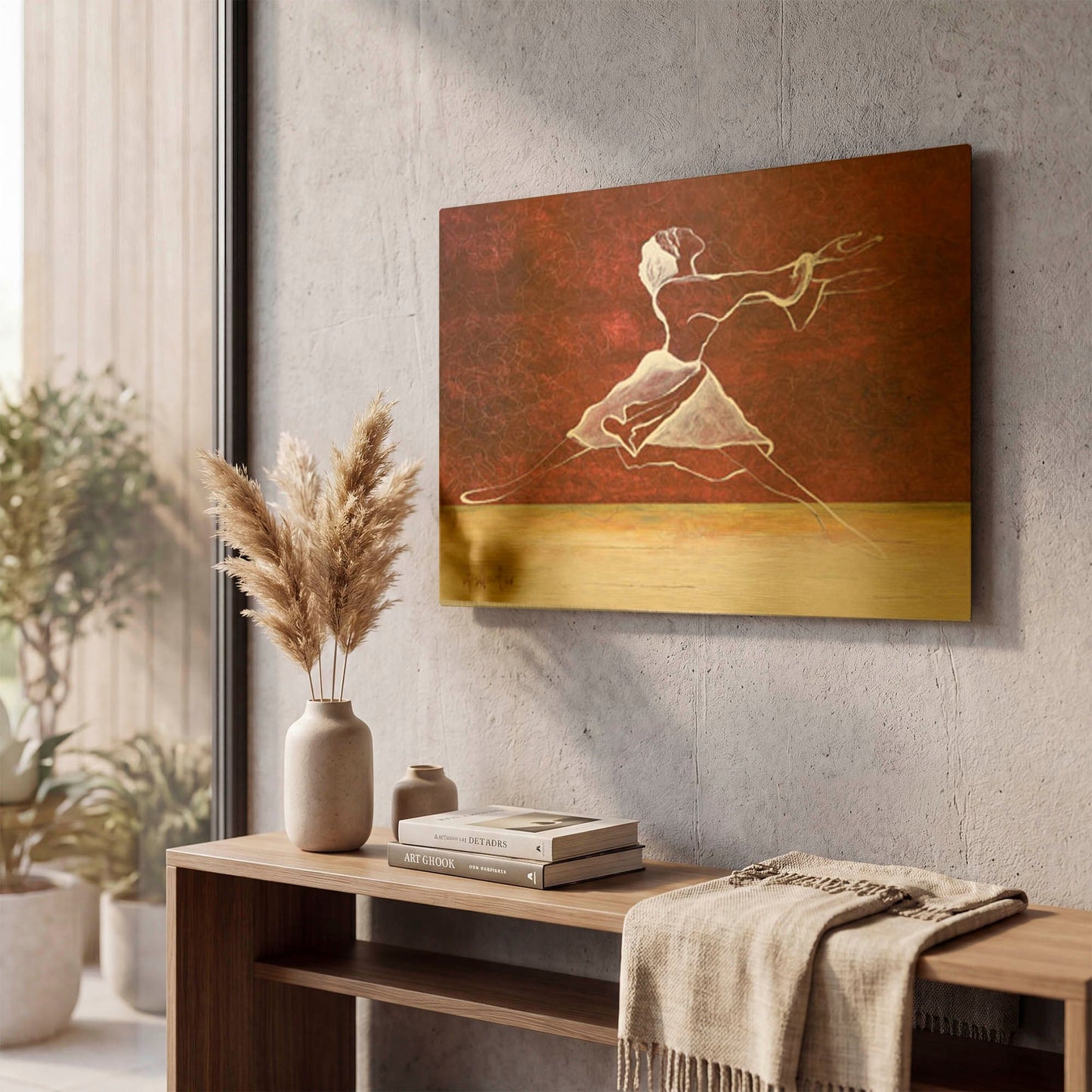 'Self Giving (Dedicated To Mother Teresa)' By Samedin Asllani Gold Metal Wall Art