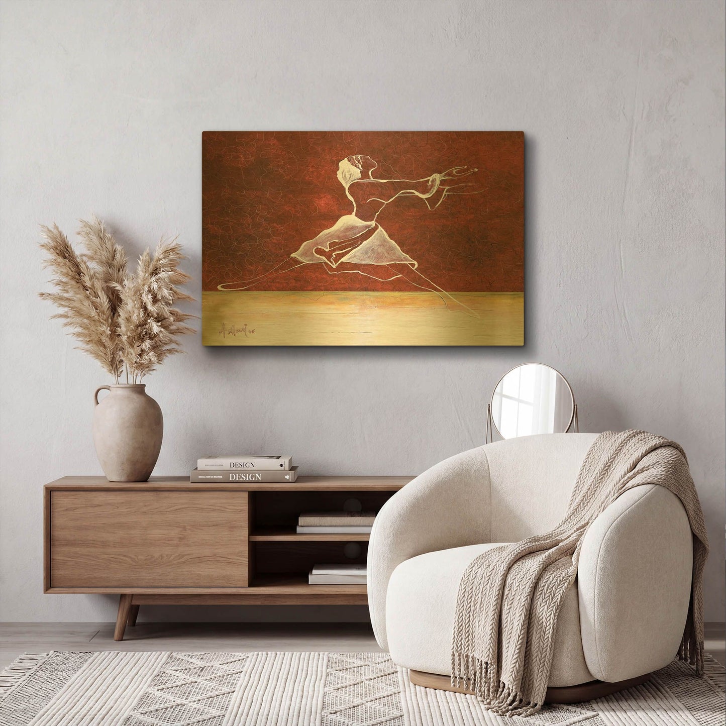 'Self Giving (Dedicated To Mother Teresa)' By Samedin Asllani Gold Metal Wall Art