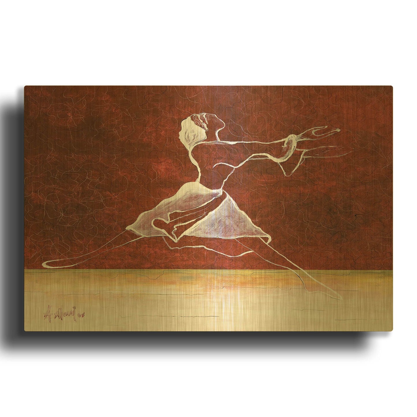'Self Giving (Dedicated To Mother Teresa)' By Samedin Asllani Gold Metal Wall Art