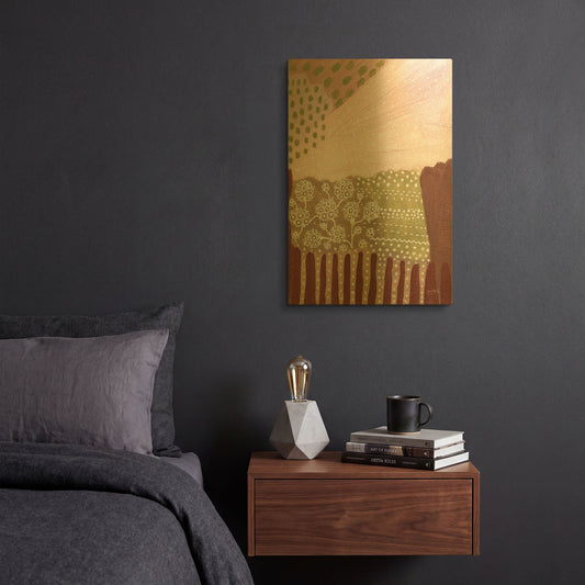'Salt Shrub I' By Lynn Mack Gold Metal Wall Art