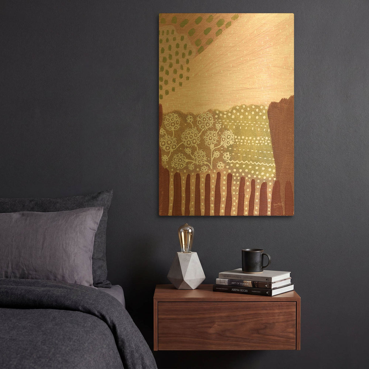 'Salt Shrub I' By Lynn Mack Gold Metal Wall Art
