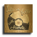 'Life is Better with Friends' By Mary Urban Gold Metal Wall Art