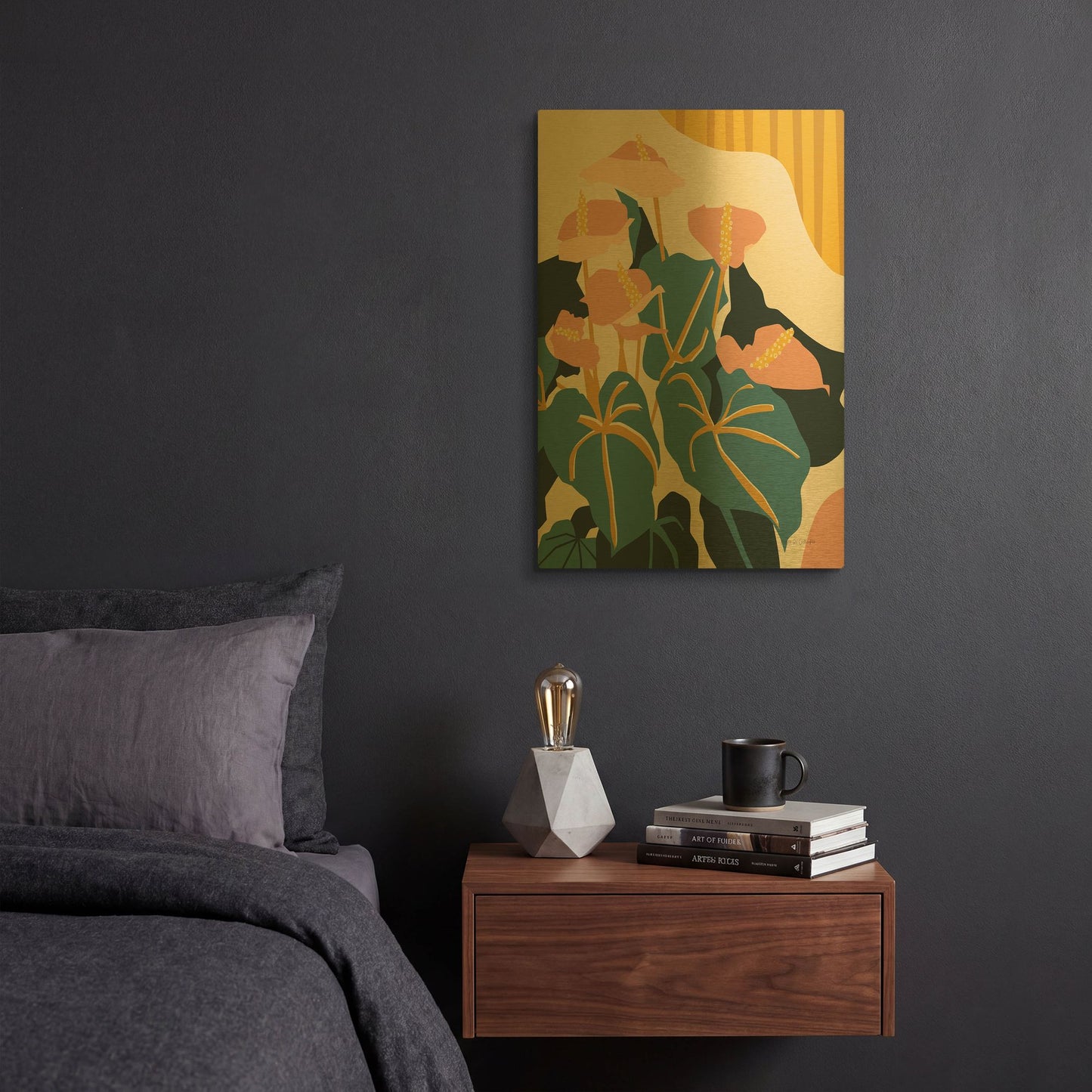'Anthurium' By Megan Gallagher Gold Metal Wall Art