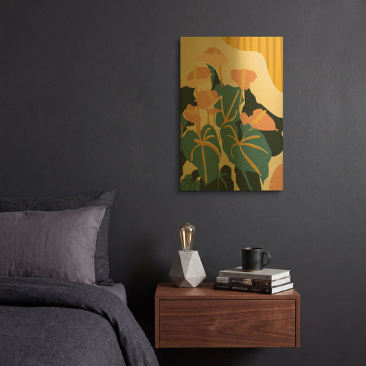 'Anthurium' By Megan Gallagher Gold Metal Wall Art
