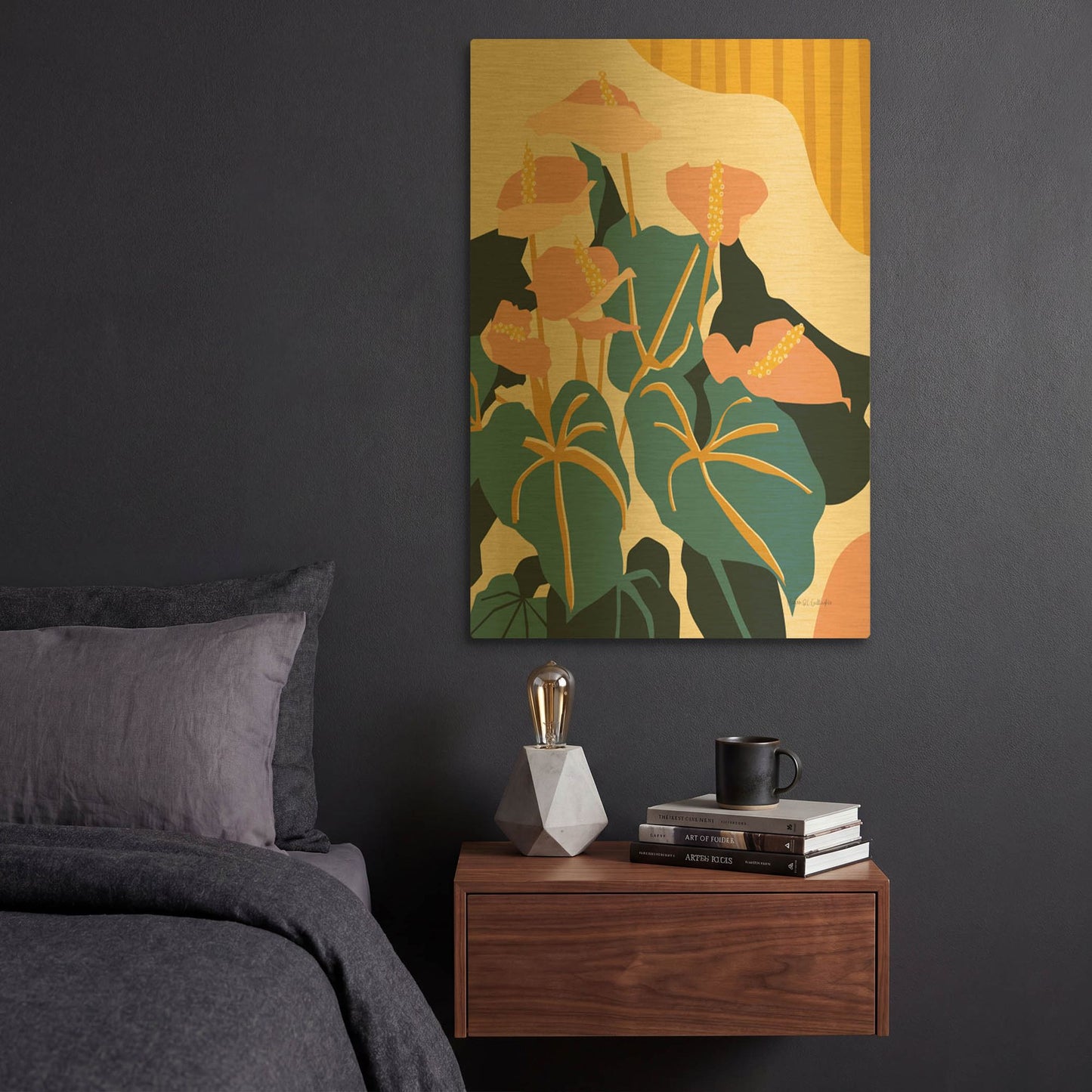 'Anthurium' By Megan Gallagher Gold Metal Wall Art