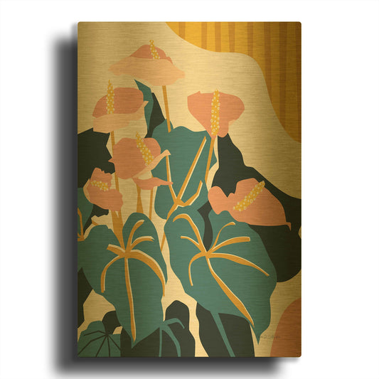 'Anthurium' By Megan Gallagher Gold Metal Wall Art