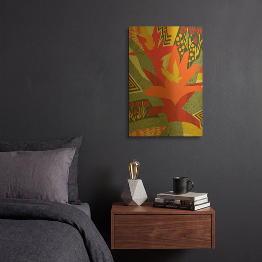'Bromeliad' By Megan Gallagher Gold Metal Wall Art