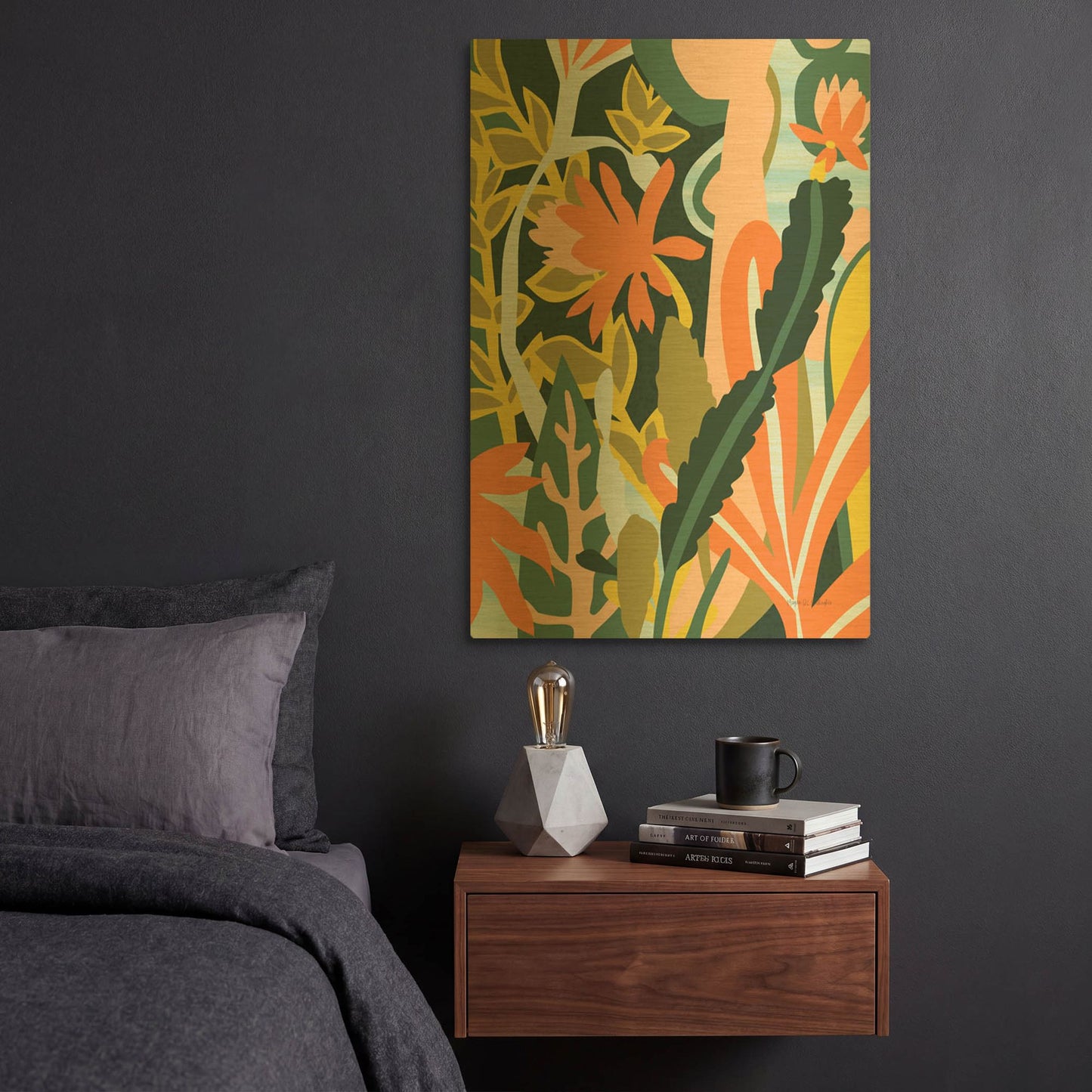 'Cactus Flower' By Megan Gallagher Gold Metal Wall Art