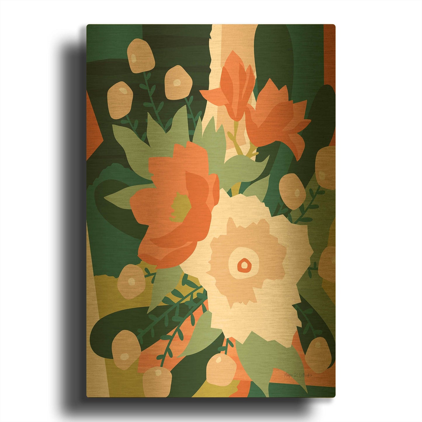 'Stained Glass' By Megan Gallagher Gold Metal Wall Art