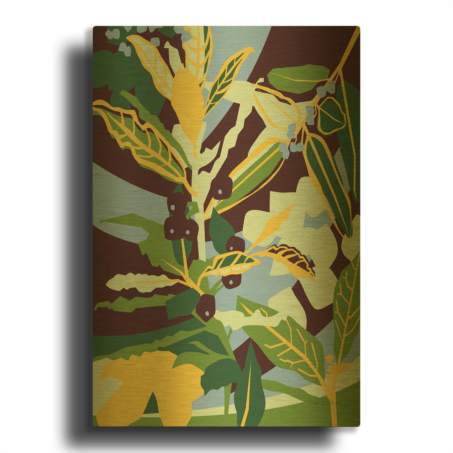 'Bay Leaf' By Megan Gallagher Gold Metal Wall Art