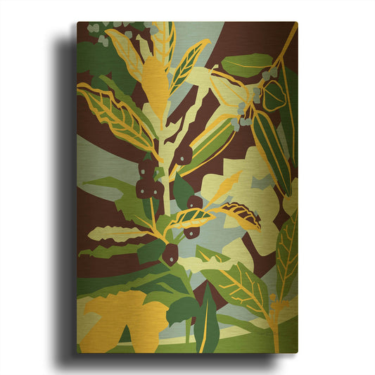 'Bay Leaf' By Megan Gallagher Gold Metal Wall Art