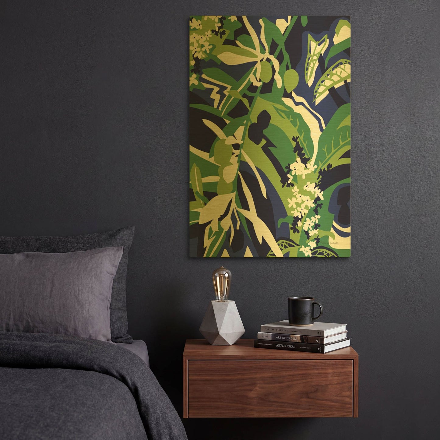 'Olive Buds' By Megan Gallagher Gold Metal Wall Art