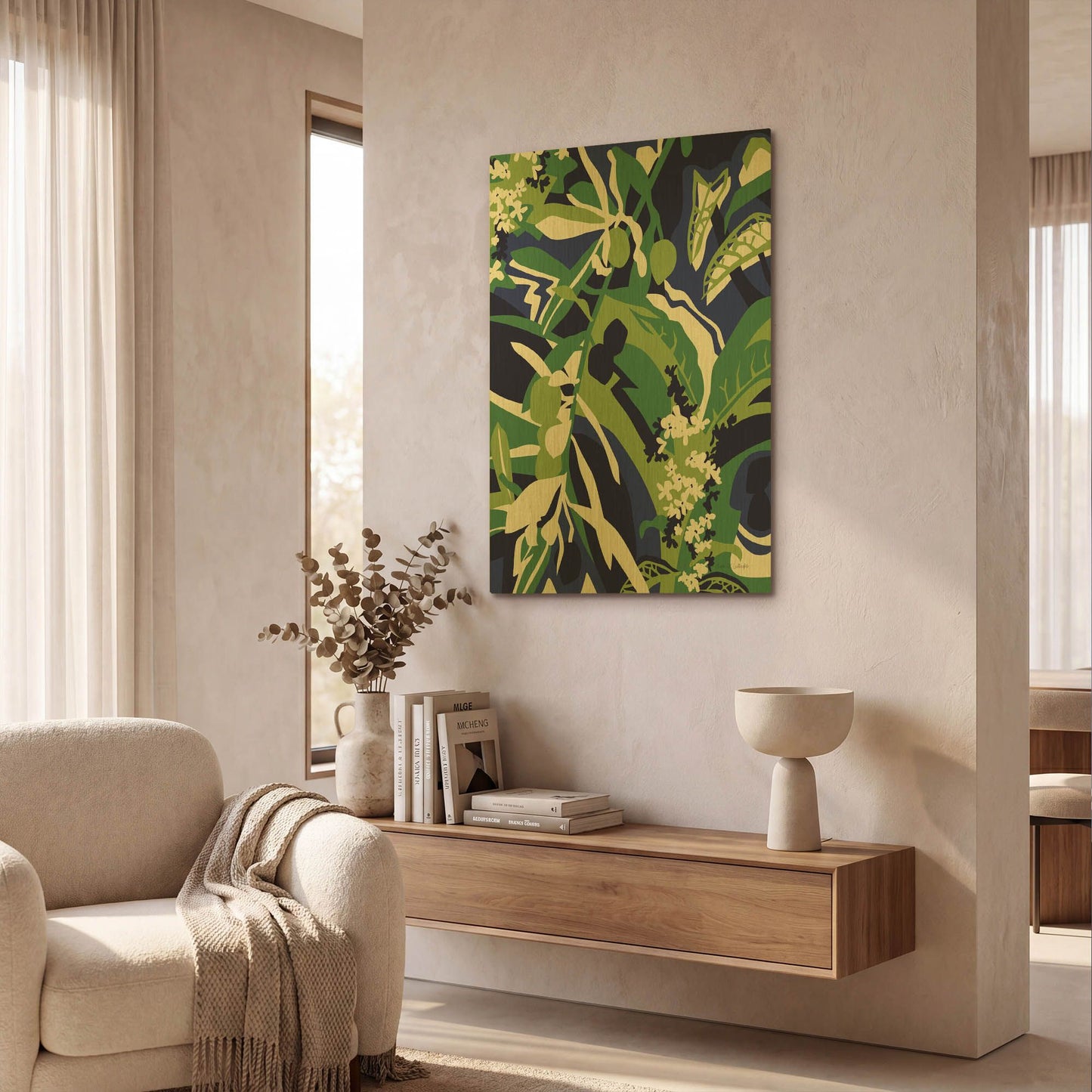 'Olive Buds' By Megan Gallagher Gold Metal Wall Art