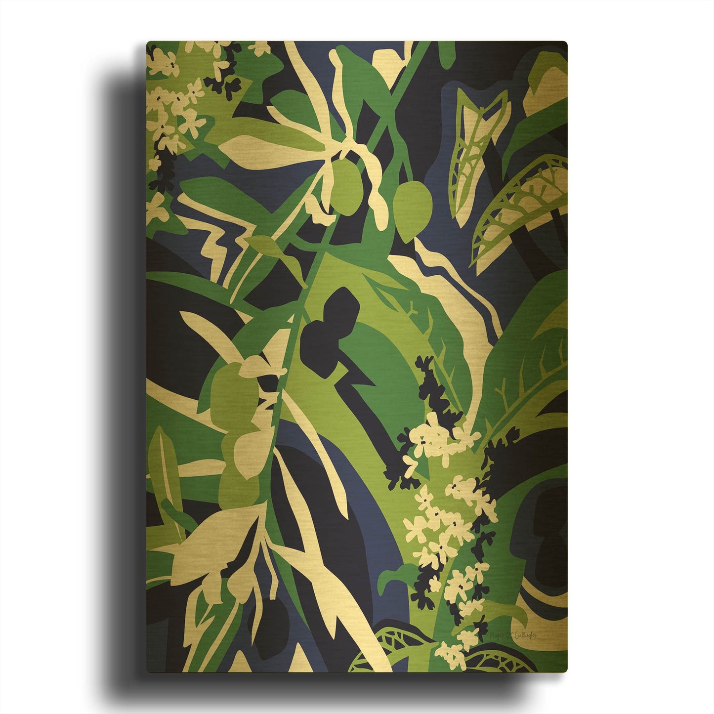 'Olive Buds' By Megan Gallagher Gold Metal Wall Art
