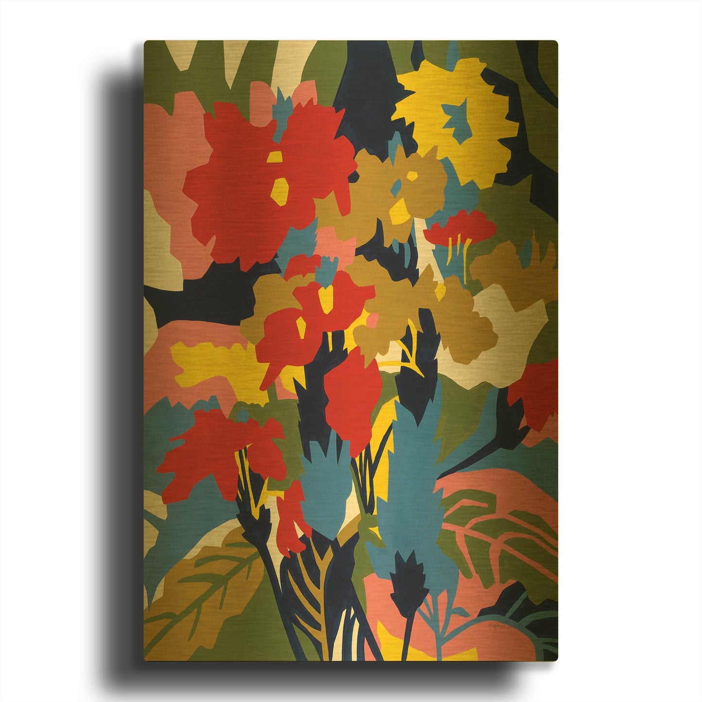 'Crossandra' By Megan Gallagher Gold Metal Wall Art