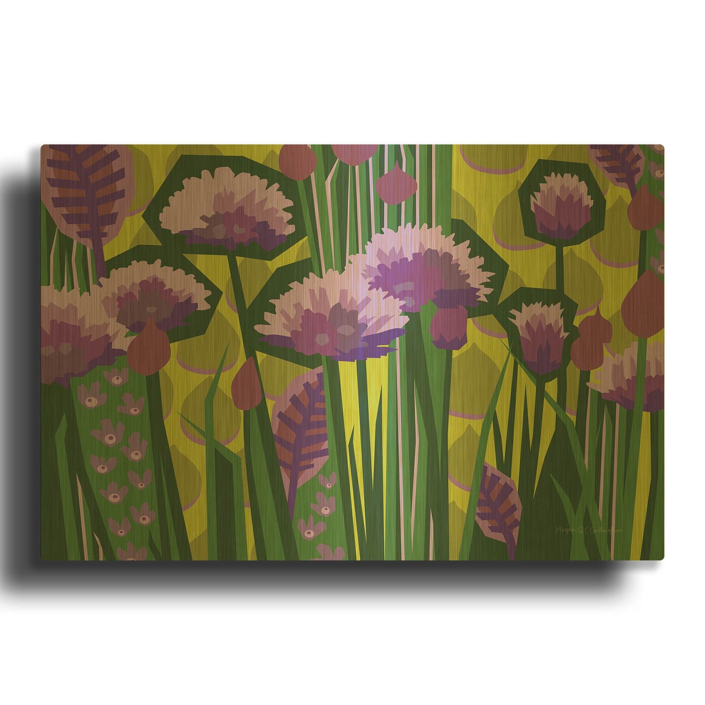 'Chives I' By Megan Gallagher Gold Metal Wall Art
