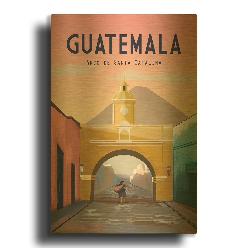 'Guatemala' By Omar Escalante Gold Metal Wall Art