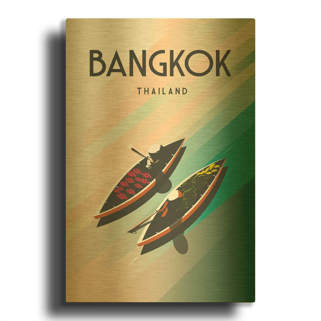 'Bangkok Thailand' By Omar Escalante Gold Metal Wall Art