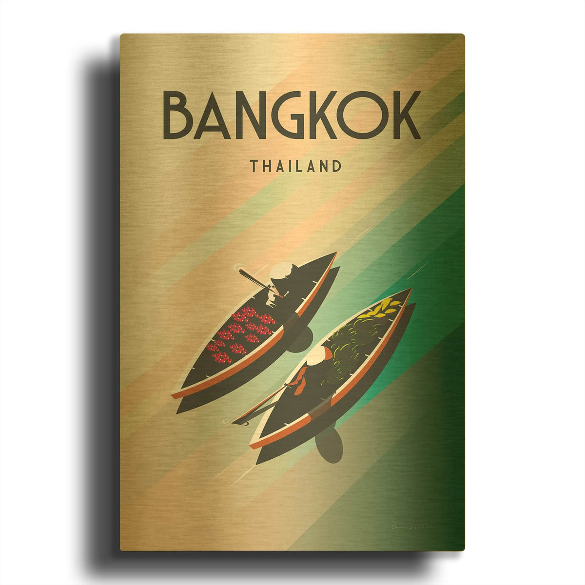 'Bangkok Thailand' By Omar Escalante Gold Metal Wall Art
