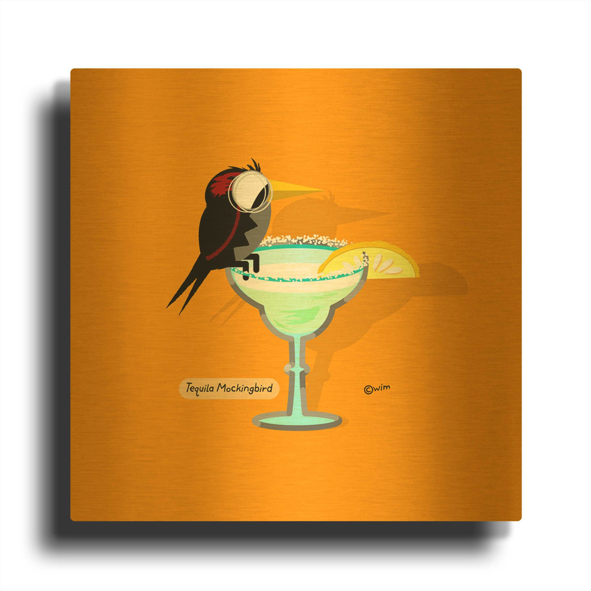 'Tequila Mockingbird' By Chuck Wimmer Gold Metal Wall Art