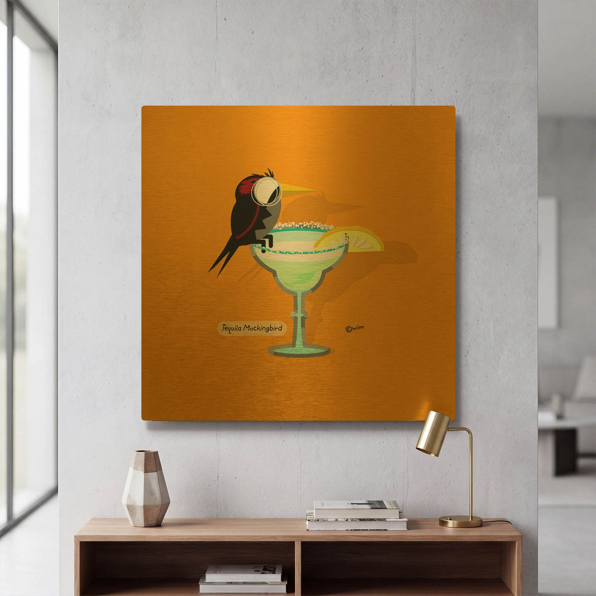 'Tequila Mockingbird' By Chuck Wimmer Gold Metal Wall Art
